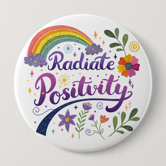 "Strahle Positivität aus"-Knopf Button (Vorderseite)