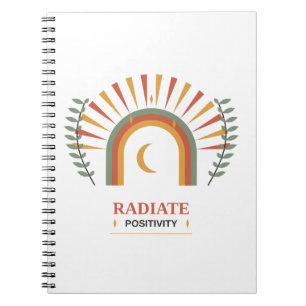Strahle Positivität Boho Himmels-Sonne Mond Botani Notizblock