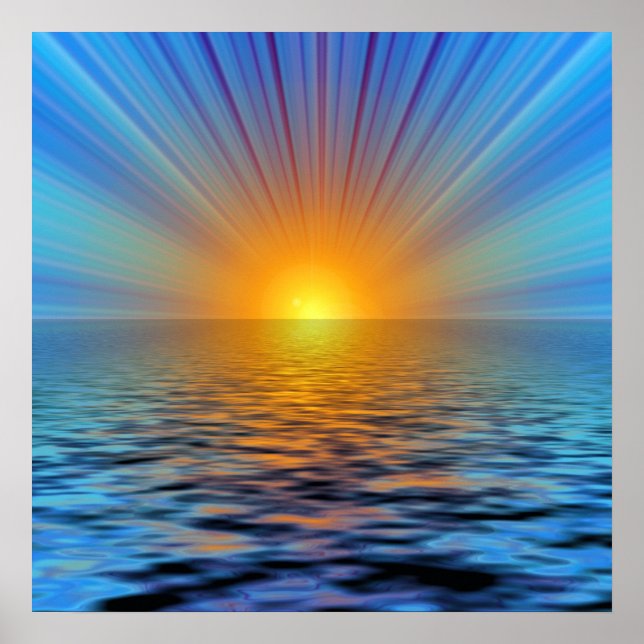 Strahlen-687316 DIGITAL SUNRISE OCEAN RIPPLES BACK Poster (Vorne)
