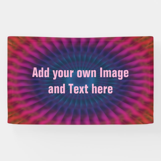 Strahlen - blau rosa rot + Ihre Ideen Banner (Horizontal)
