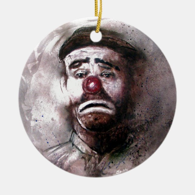 Strahlen Sie Kelly-Clown Art.jpg aus Keramik Ornament (Vorne)