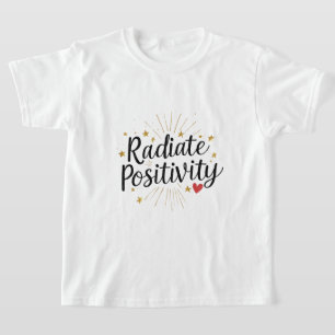 Strahlen Sie positive Goldsterne Motivationszitat T-Shirt