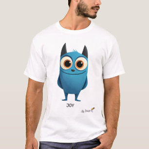 Strahlend blauer Charakter Lustiges fröhliches D T-Shirt
