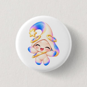 Strahlend Fröhlicher Pastell-Button - Glücklicher Button