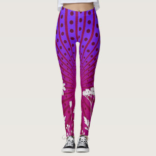 strahlend gepunktete Silhouette Blüte Leggings