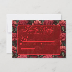 Strahlend lila Nelke inspirierte Retro-Hochzeit RS RSVP Karte