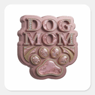 Strahlend rosa DOG MOM Aufkleber Grafik