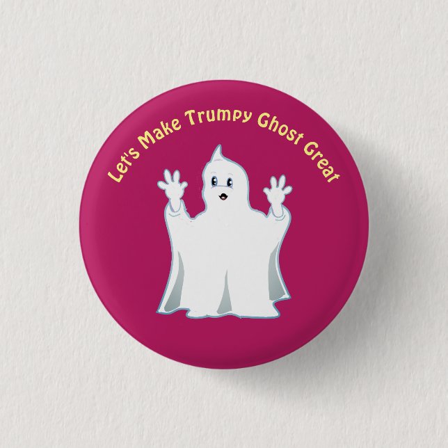 Strahlend süßer Trumpy-Geist Button (Vorderseite)