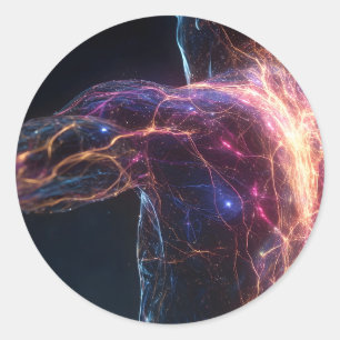 Strahlende Aktuelle Aura-Energie Runder Aufkleber