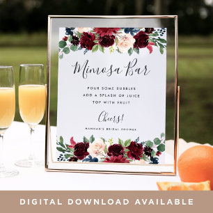 Strahlende Blüten Mimosa Bar Schild