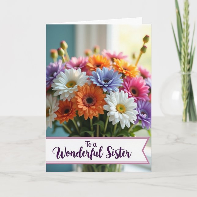 Strahlende Blüten Schwester Karte (Vorderseite)