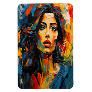 Strahlende expressionistische Porträtkunst Magnet