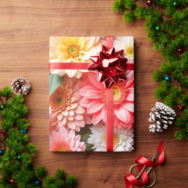 Strahlende florale Geschenkkomposition Geschenkpapier (Feiertagsgeschenk)