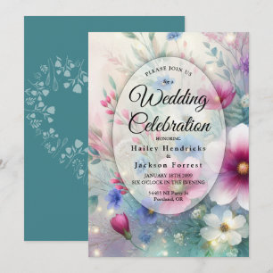 Strahlende funkelnde Frühlingsblüten Hochzeit Einladung