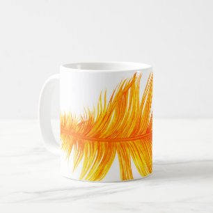 Strahlende goldene Feder-Illustration Kaffeetasse