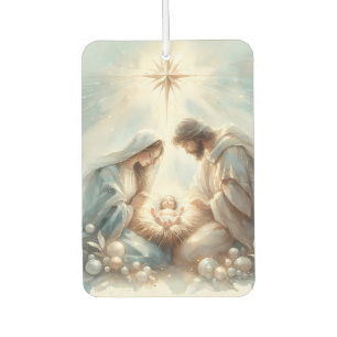 Strahlende Heilige Familie Weihnachtsszene Autolufterfrischer