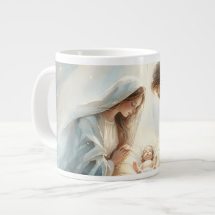 Strahlende Heilige Familie Weihnachtsszene Jumbo-Tasse