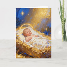 Strahlende Heilige Nacht Weihnachtskarte Karte