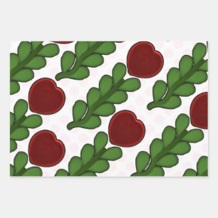 Strahlende Herzblumen Botanik-Verpackungspapier Geschenkpapier Set