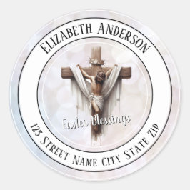 Strahlende Hoffnung am Kreuzumschlagssiegel Runder Aufkleber