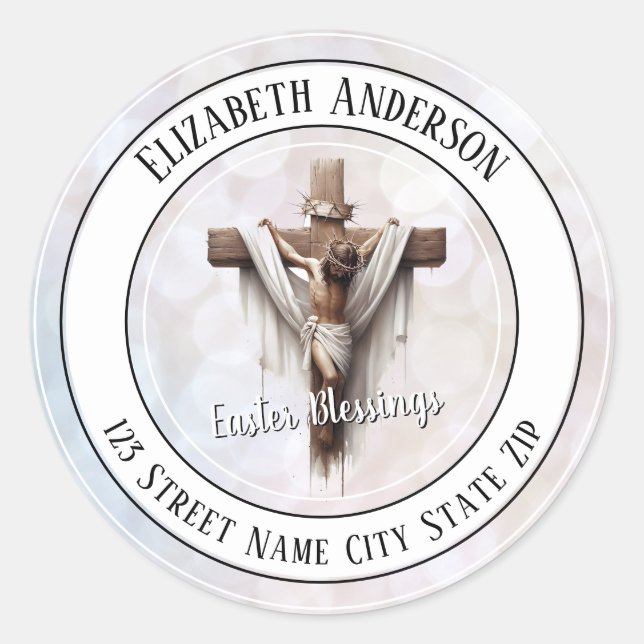 Strahlende Hoffnung am Kreuzumschlagssiegel Runder Aufkleber (Vorderseite)