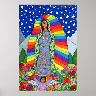 Strahlende Jungfrau von Guadalupe Mexikanische Vol Poster