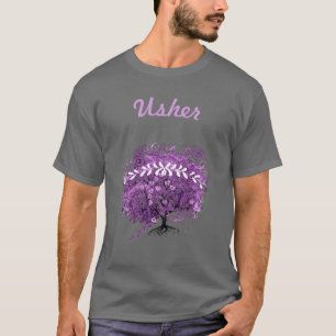 Strahlende Lila Herzblatt-Baum-Hochzeit T-Shirt
