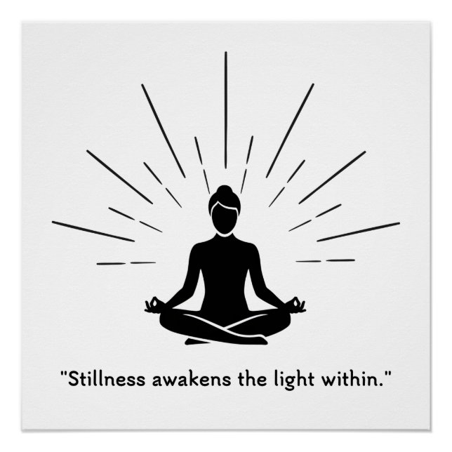 Strahlende Meditationssilhouette Poster (Vorderseite)