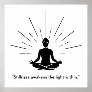 Strahlende Meditationssilhouette Poster