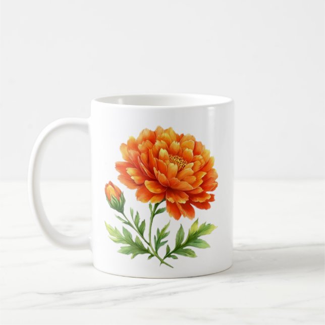 Strahlende orangefarbene Blüten Kaffeetasse (Links)