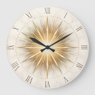 Strahlende Ordnung – Sonnenstrahl-Zifferblatt-Kuns Große Wanduhr