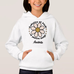 Strahlende positive Energie glücklich mit Blume Hoodie