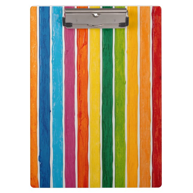 Strahlende Regenbogenstreifen  Klemmbrett (Vorderseite)