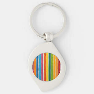 Strahlende Regenbogenstreifen Schlüsselanhänger