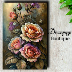 Strahlende Rose Kunst Decoupage Seidenpapier
