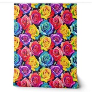 Strahlende Rosenmotive, Wasserfarben-Blumenmuster Tapete