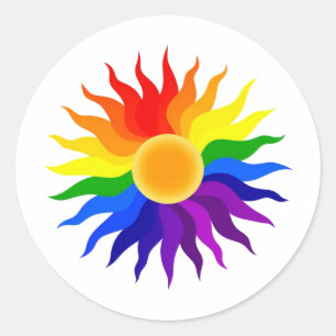 Strahlende Sonne – Pride-Kunst Runder Aufkleber