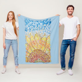 Strahlende Sonnenblüte Fleecedecke