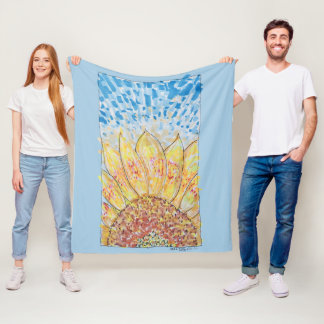Strahlende Sonnenblüte Fleecedecke