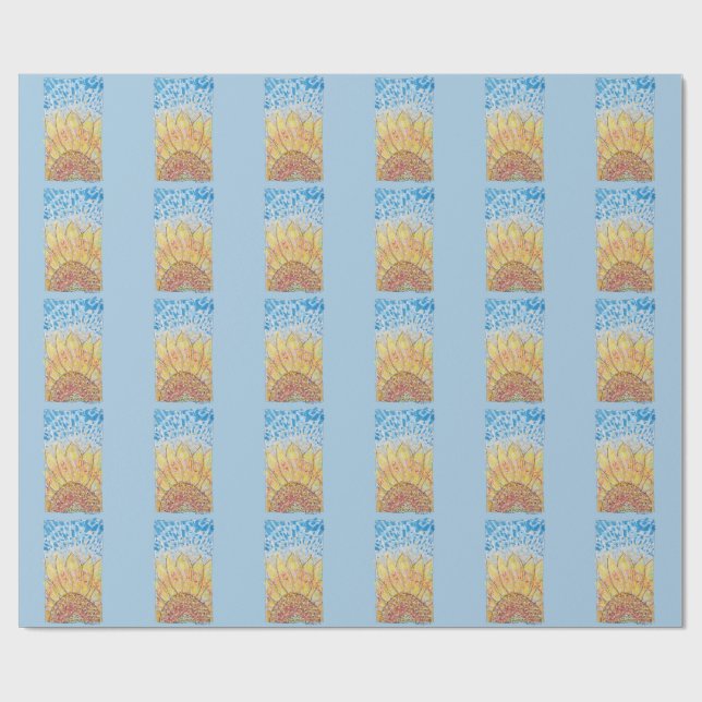 Strahlende Sonnenblüte Geschenkpapier (Flach)