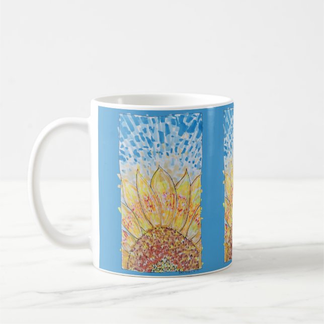 Strahlende Sonnenblüte Kaffeetasse (Links)