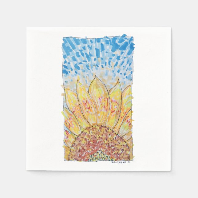 Strahlende Sonnenblüte Serviette (Vorderseite)
