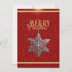 Strahlende Weihnachtsgrüße: Gold, Rot & Silber Feiertagskarte