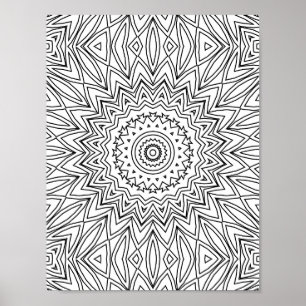Strahlende Winklige Sonnenexplosion Geometrische M Poster