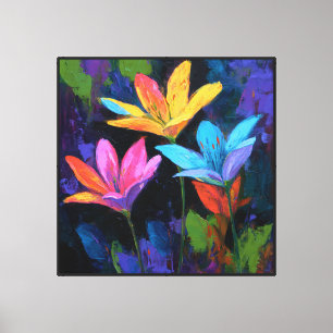 Strahlender Blütenausbruch Abstrakte Florale Kunst Leinwanddruck