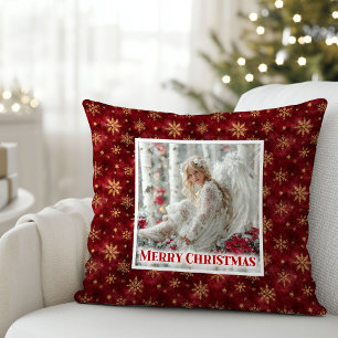 Strahlender Engel Poinsettia Weihnachts-Kissen-Ges Kissen