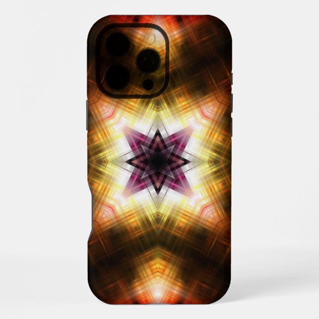 Strahlender geometrischer Sternenexplosion mit abs iPhone Hülle (Rückseite)