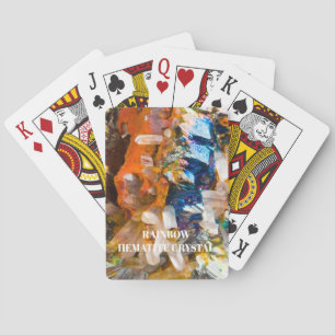 Strahlender Irisierender Hämatitkristall Regenboge Spielkarten