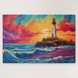 🌅 strahlender Leuchtturm: Sonnenuntergang Puzzle