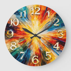 Strahlender Moment — Expressiver Abstract Große Wanduhr